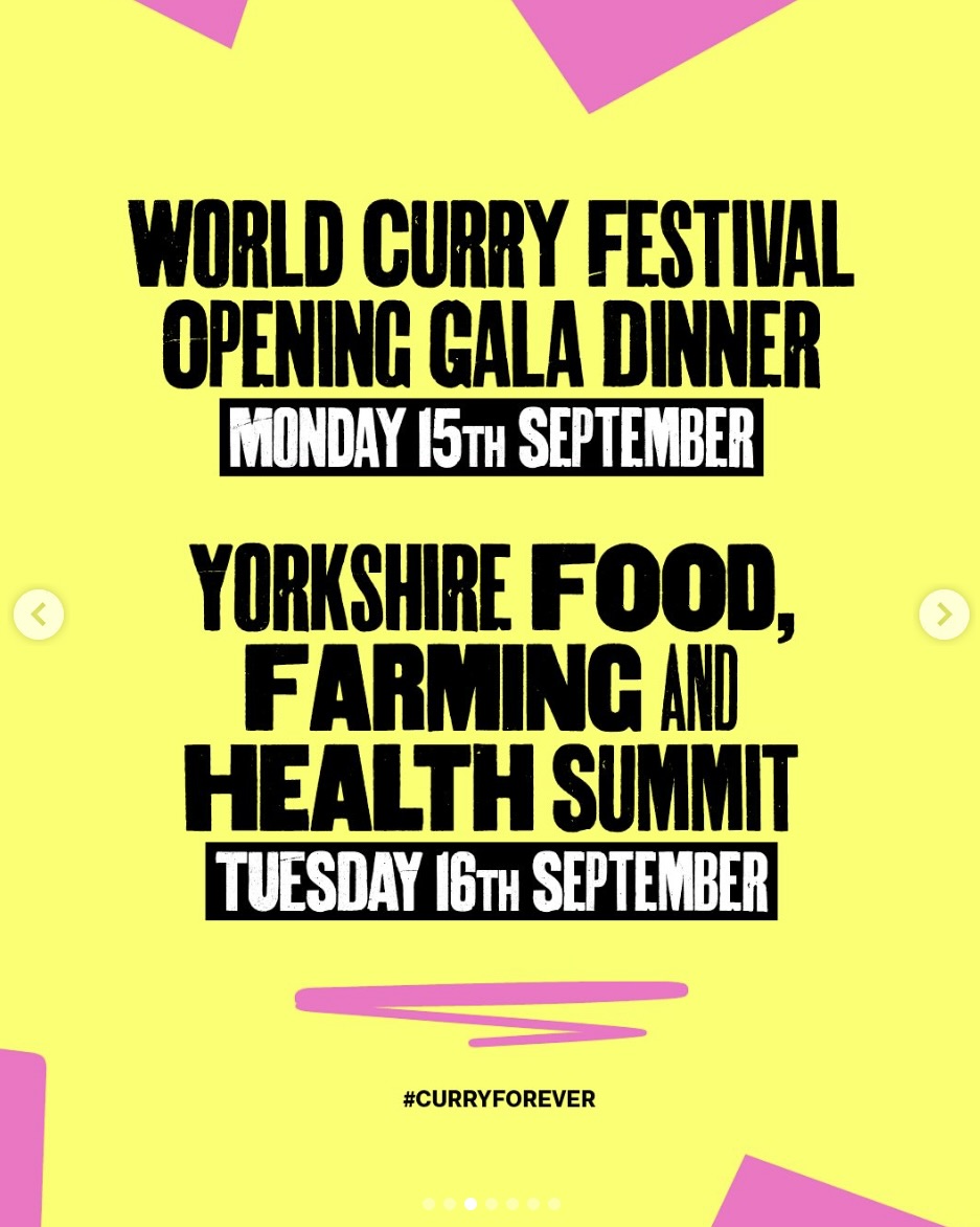 Festival poster: Opening Gala Dinner Monday 15th September and Yorkshire Food, Farming and Health Summit Tuesday 16th September